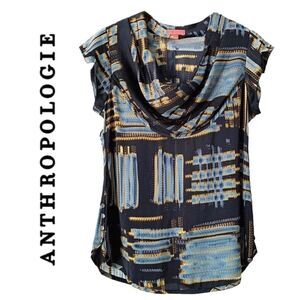 Like New Anthropologie One September Draped Cowl Short Sleeve
